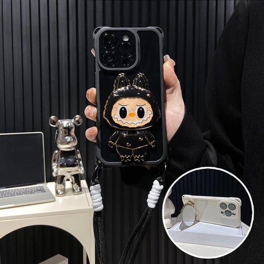 iPhone 16/Apple 15 Cartoon RABBLE Mirror Stand Case